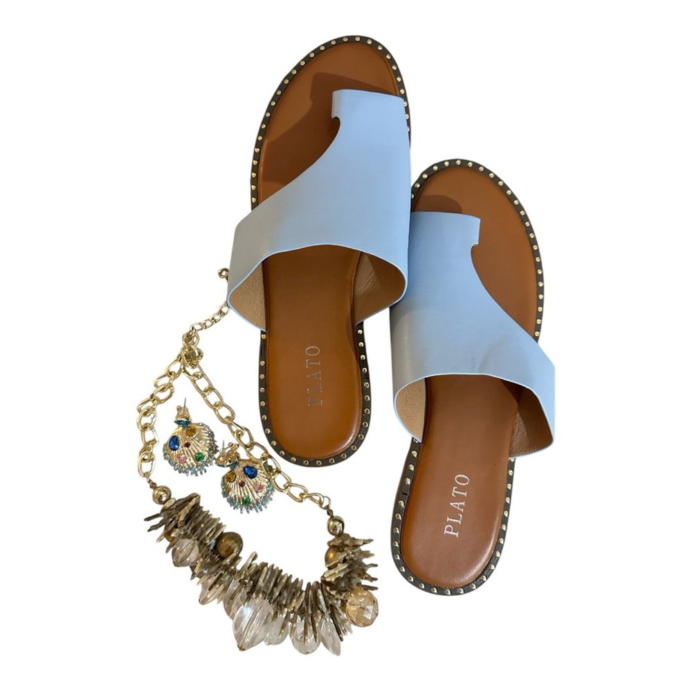 Plato brand Blue Women's Slide Sandals